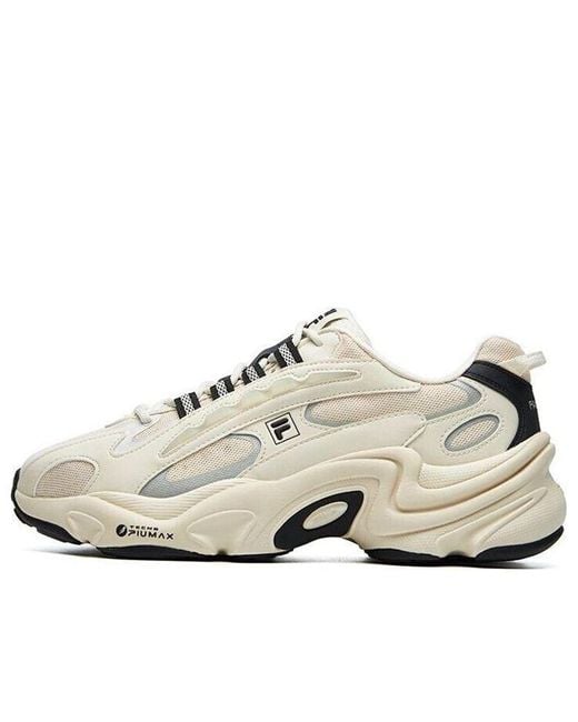 Fila White Fila Pantera Low Top Running Shoes for men
