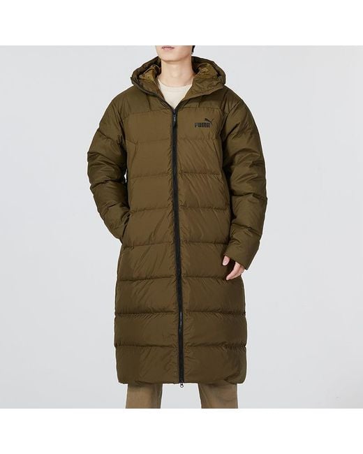 PUMA Green Hooded Down Coat Jacket for men