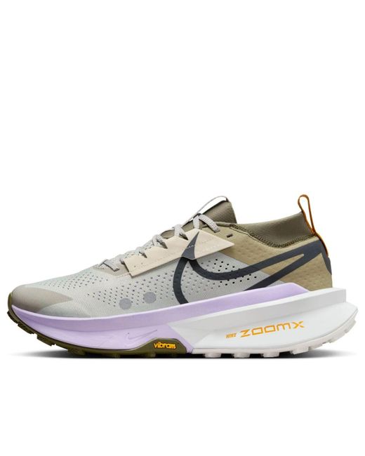 Nike White Zoomx Zegama 2 'Light Iron Ore Vapor Lilac Bloom Anthracite' for men