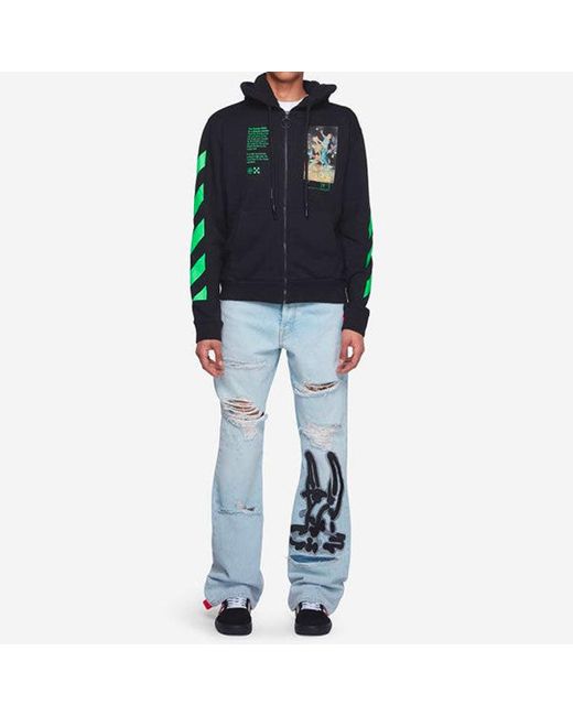 Off-White c/o Virgil Abloh Black Graphic Print Cotton Zipped For for men
