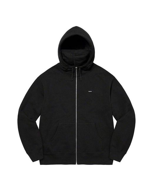 Supreme Black Small Box Facemask Zip Up Hooded Sweatshirt for men