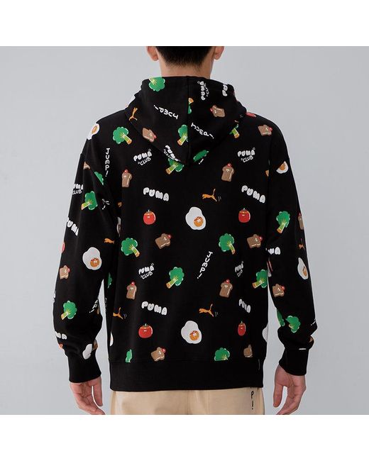 PUMA Black Sports Breathable Cartoon Printing Running Breathable Casual Pullover for men