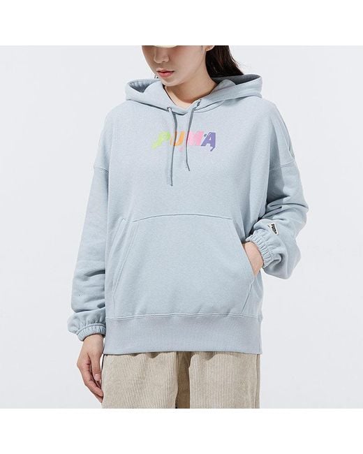PUMA Blue Downtown Logo Hoodie
