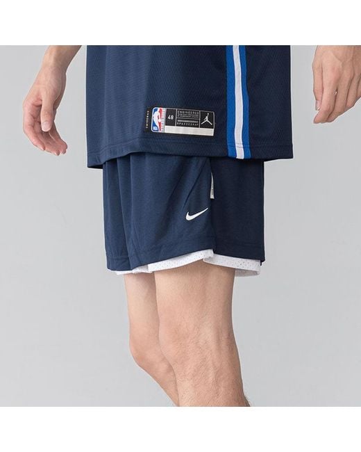 Nike Blue Basketball Training Reversible Breathable Shorts for men