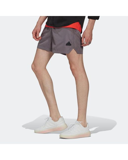 Adidas Purple Solid Color Sports Shorts Shadow for men