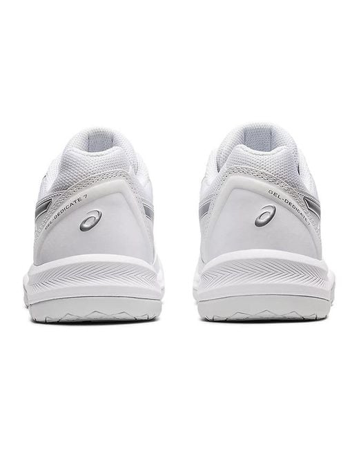 Asics White Gel-dedicate 7 Tennis Shoes