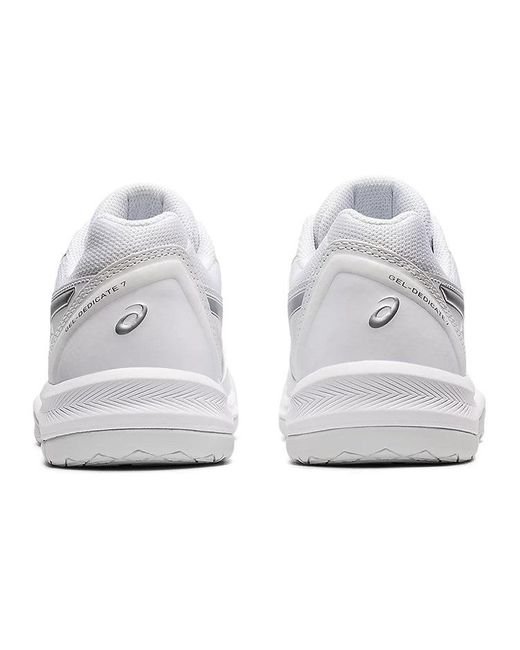 Asics White Gel-dedicate 7 Tennis Shoes