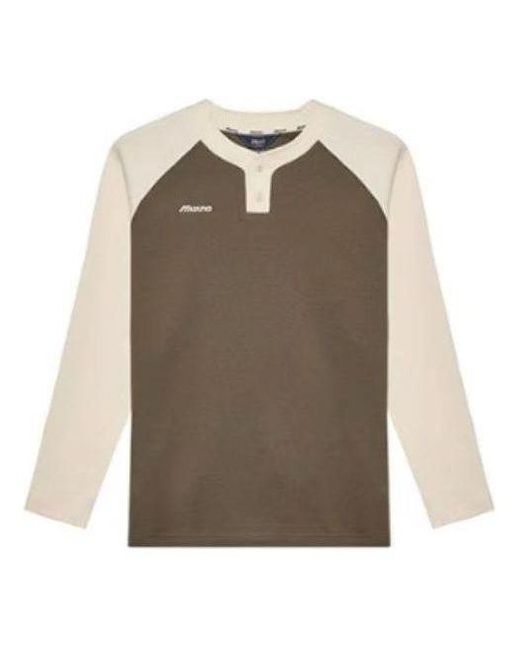 Mizuno Brown Heritage Long Sleeve Shirt for men