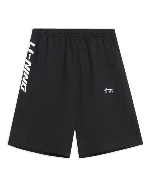 Li-ning Black Graphic Shorts for men