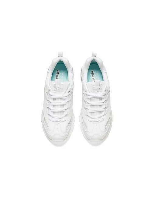 Skechers White (Wmns) D Lites Low-Top Running Shoes