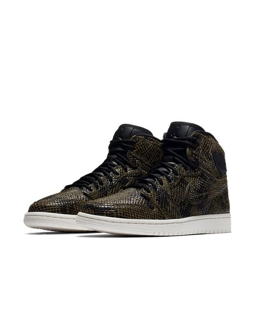 Nike Black (Wmns) 1 Retro High Premium 'Snakeskin'