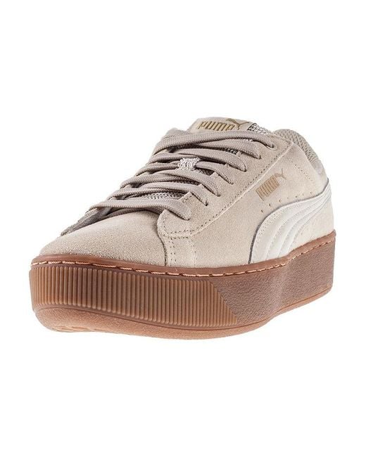 PUMA White (Wmns) Vikky Platform 'Pebble'