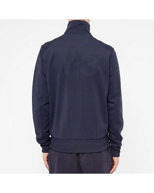 Adidas Blue Y-3 Stand Collar Long Sleeves Casual Zipper Jacket for men