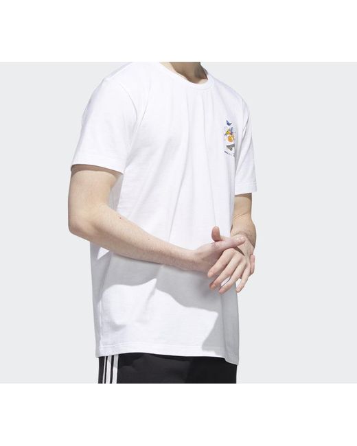 Adidas White Neo Donald Duck Sports Round Neck Short Sleeve for men