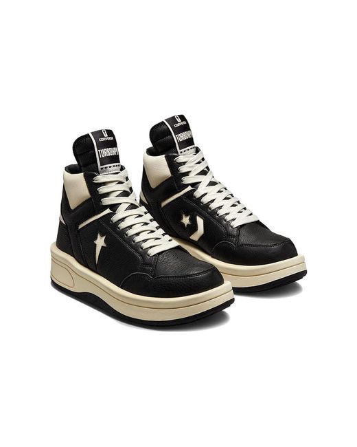 Converse Black Rick Owens X Turbowpn Mid Cloud Cream' for men