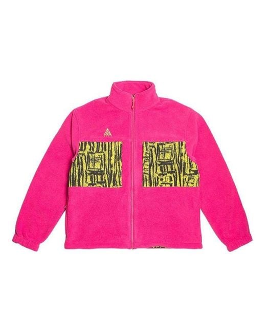 Nike Acg Printing Splicing Jacket Pinkred for men