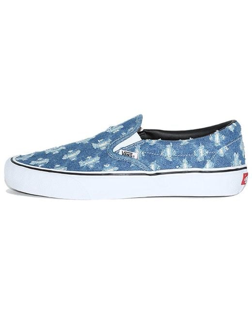 Vans Blue Supreme X Slip-On Hole Punch Denim' for men