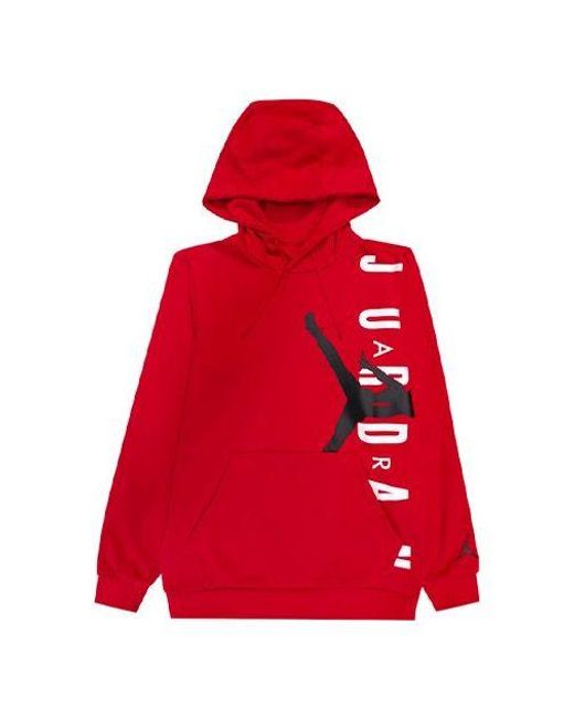 Nike Red Large Logo Fleece Lined Pullover Athleisure Casual Sports Basketball for men