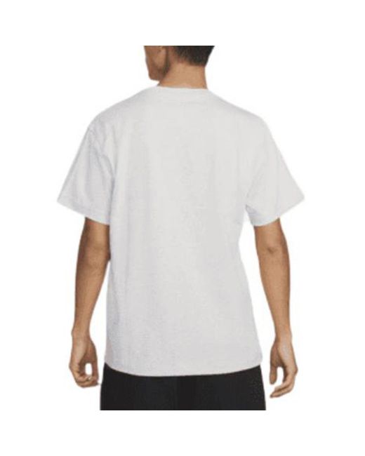 Nike Gray Solid Color Embroidered Small Label Round Neck Casual Loose Short Sleeve Light Bone T-Shirt for men