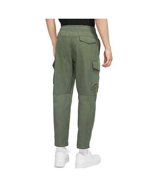 Nike Green Sportswear Utility Casual Sports Woven Unlined Long Pants for men