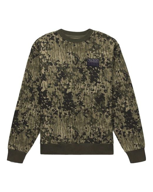 Vans Green Rain Camo Crew Sweatshirt for men