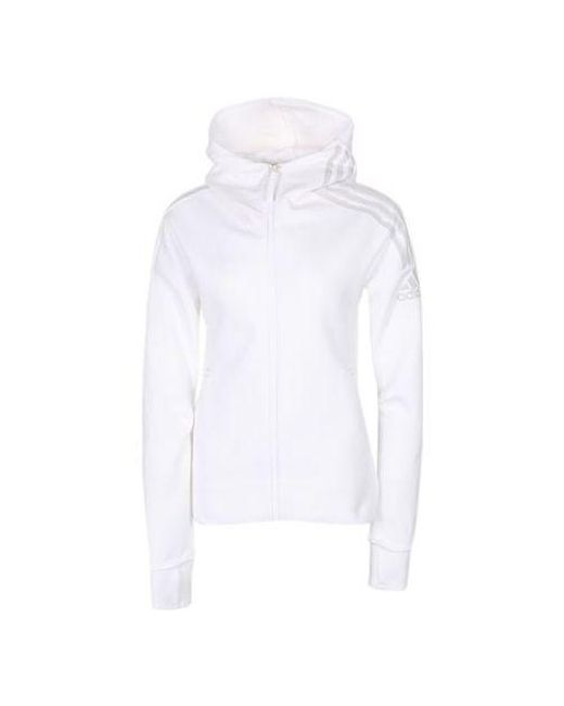 Adidas White (Wmns) Z.N.E. Three Stripes Printing Hooded Jacket