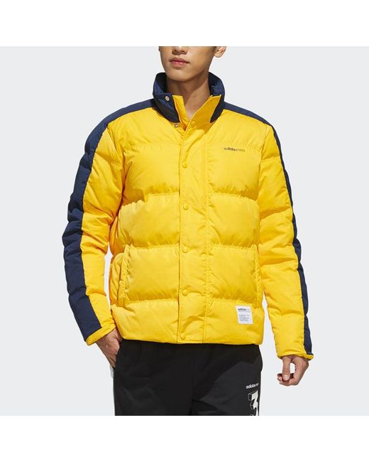 Adidas Yellow Neo Casual Sports Outdoor Windproof Stay Warm Down Jacket for men