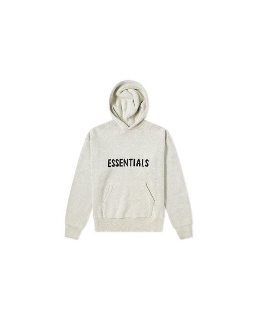 Fear Of God White Fw21 Knit Logo Hoodie 'Oatmeal' for men