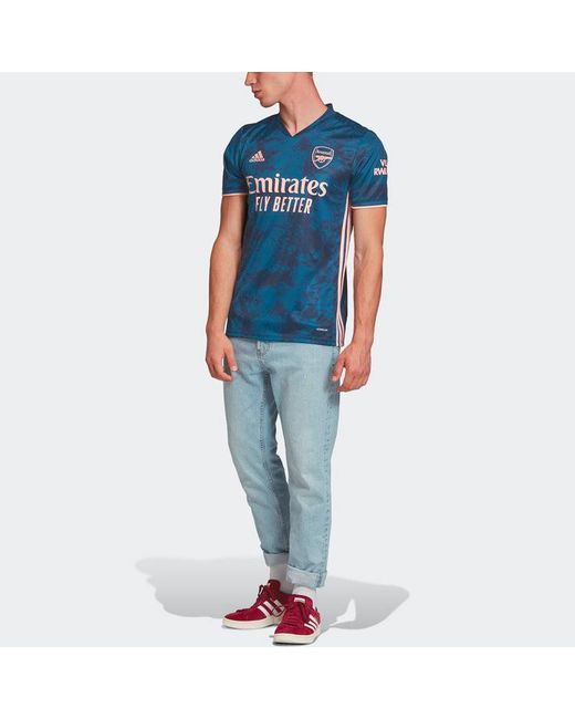 Adidas Blue Sports Soccer/Football Jersey Sw Fan Edition 20-21 Season Arsenal Away for men