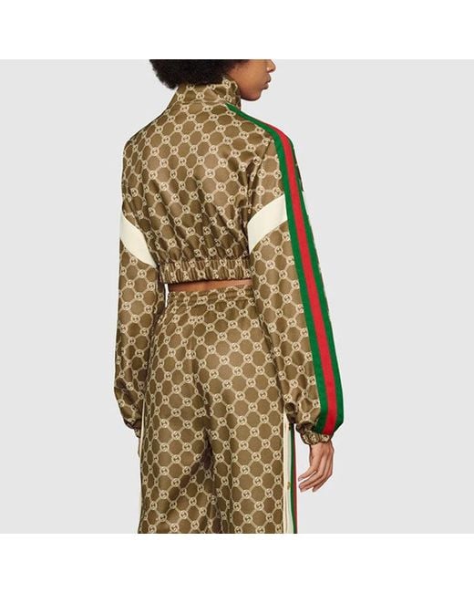 Gucci Green (Wmns) Interlocking G Zipper Jacket Ivory'