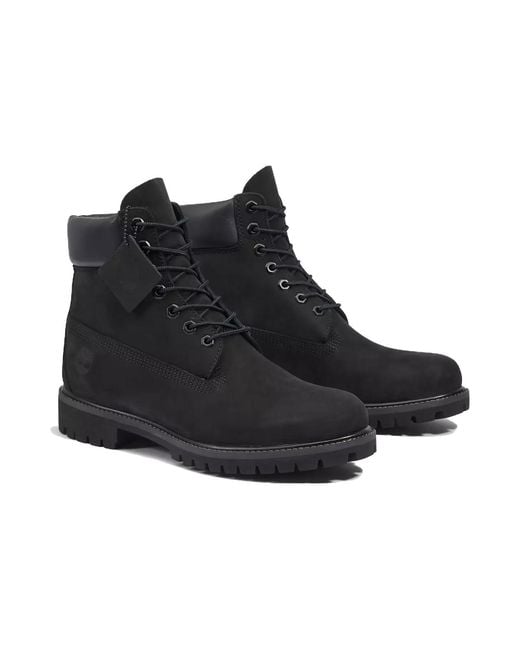 Timberland Black Premium 6 Inch Waterproof Boot Nubuck' for men