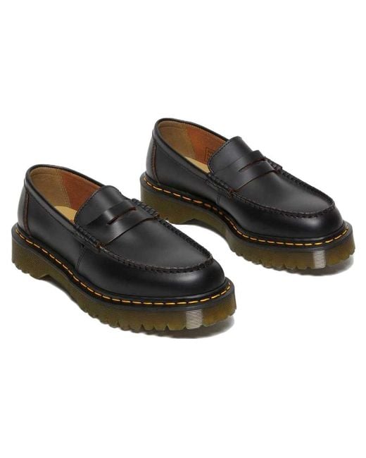 Dr. Martens Black Penton Bex Stitch Quilon Leather Loafers