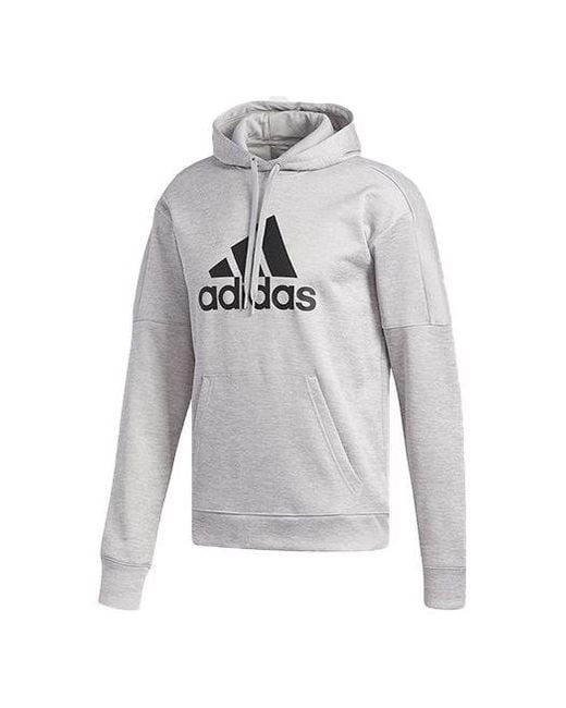 Adidas Gray Large Logo Printing Pattern Pullover for men
