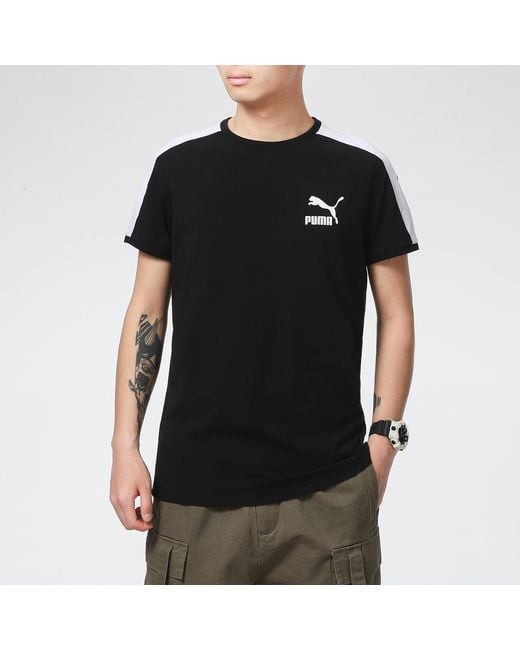 PUMA Black Iconic T7 T-Shirt for men