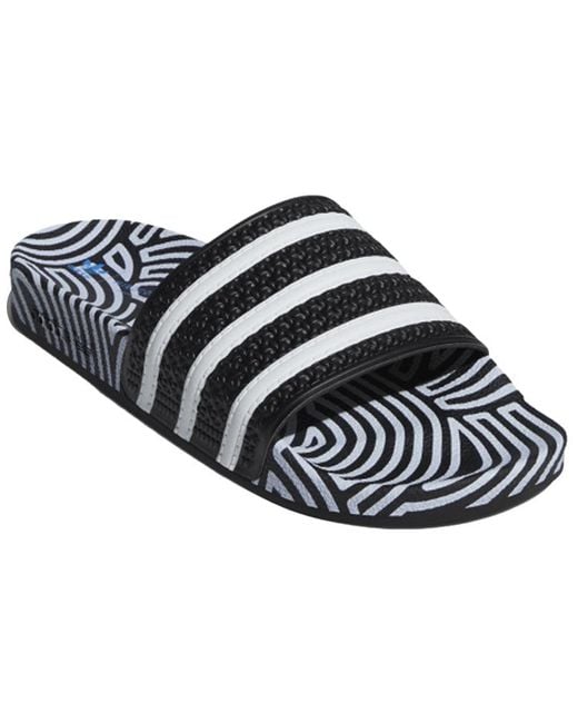 Adidas Black Hirocoledge X Adilette Slides 'Takahashi Hiroko for men