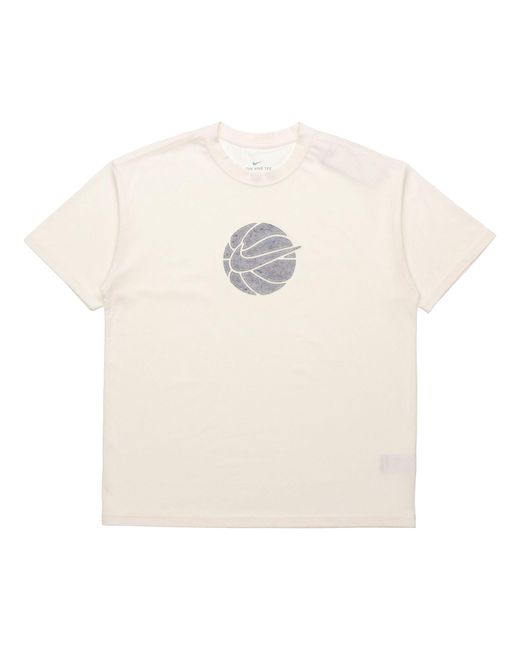 Nike White Basketball Loose Sports Round Neck Short Sleeve Creamy for men