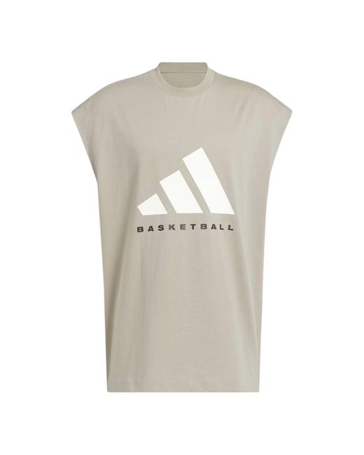 Adidas Gray Sleeveless Vest 'Putty' for men