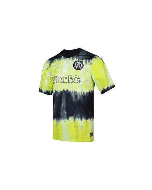 Nike Yellow Training Sports Jersey Round Neck Loose Short Sleeve for men