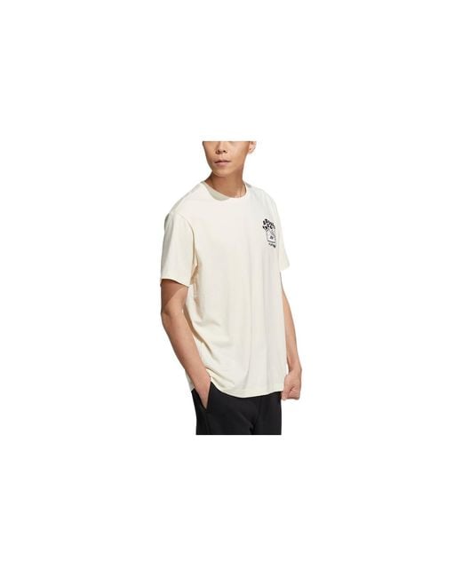 Adidas White Neo Ss22 Shoe Alphabet Printing Round Neck Short Sleeve Couple Style for men