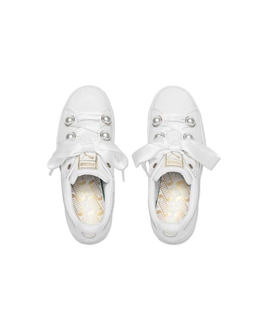PUMA White (Wmns) Suede Platform Bling