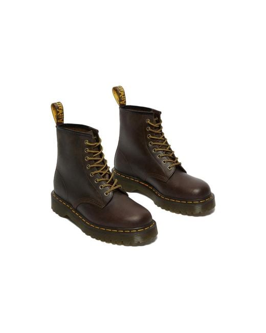 Dr. Martens Black 1460 Bex Crazy Horse Leather Lace Up Boots 'Dark'