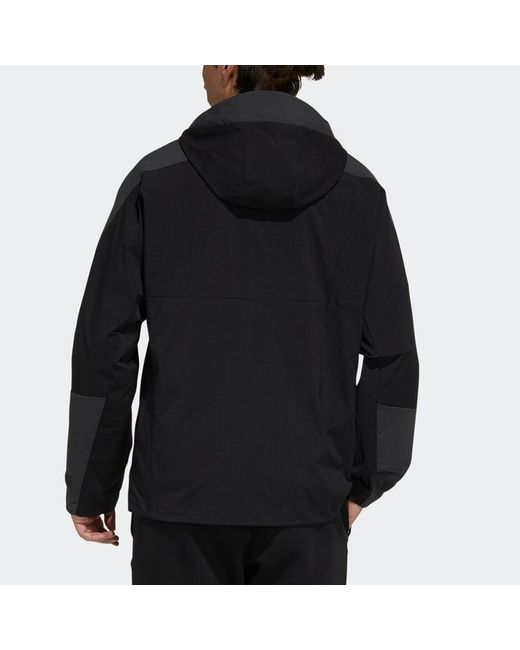 Adidas Blue Sports Training Woven Windproof Hooded Logo Jacket for men