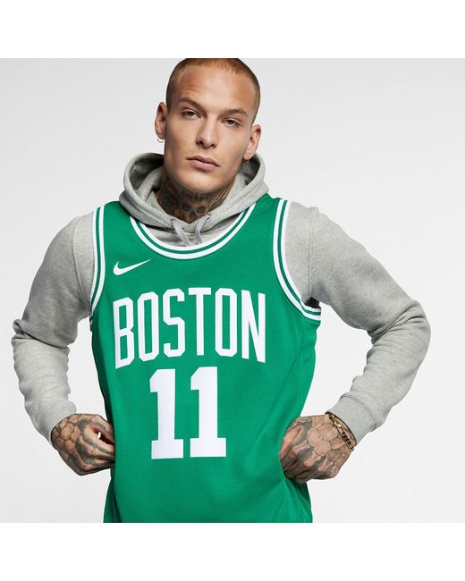 Nike Green Nba Boston Celtic Kyrie Irving Basketball Jersey/Vest Sw Fan Edition Boston Celtics 11 for men