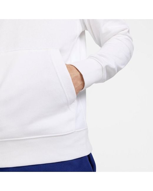 Nike White Soccer French Terry Pullover Hoodie for men