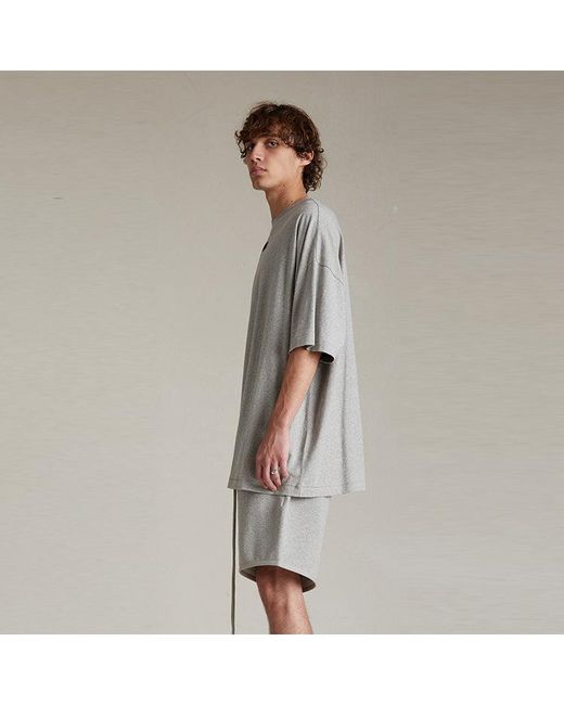 Fear Of God Gray Ss24 Crewneck T-Shirt 'Dark Heather Oatmeal' for men