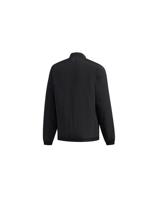 Adidas Black Xplr Ins Bomber Outdoor Sports Solid Color Jacket for men