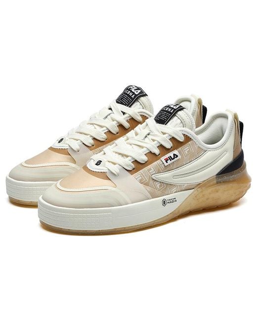 Fila White Mixa Retro Casual Skateboarding Shoes Cream Yellow