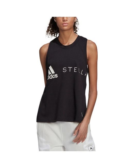 Adidas Black (Wmns) By Stella Mccartney Sportswear Logo Tank Top