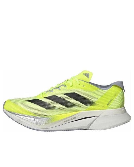 Adidas Yellow Adizero Boston 12 'Lucid Lemon Core Metallic' for men