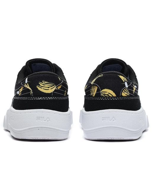 Fila Black Graphic Print Skate Shoes for men